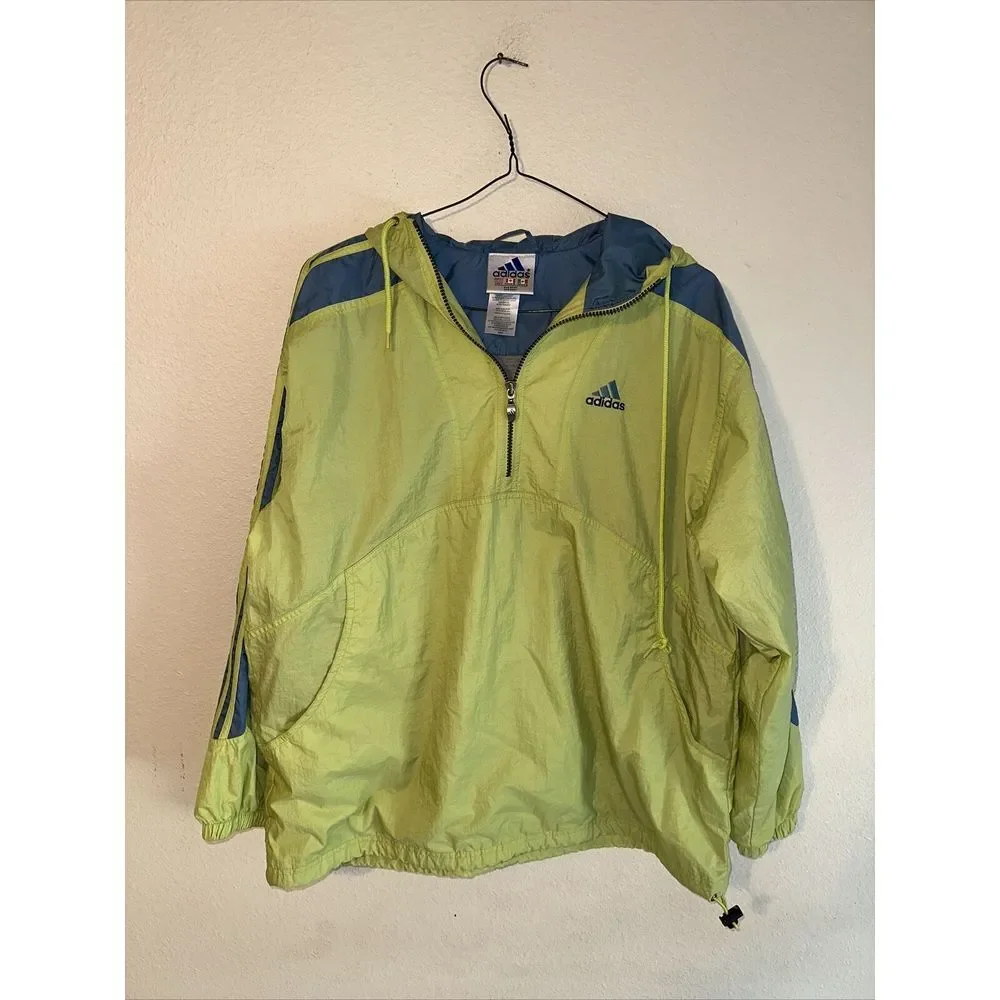 90's Vintage Adidas‎ Half Zip Sweatshirt Yellow Size Large
